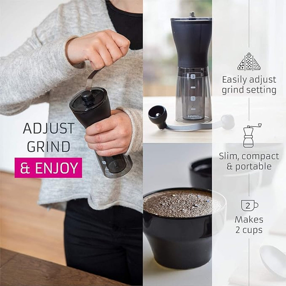 Hario "Mini-Slim Plus" Ceramic Coffee Mill